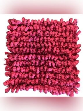 Two Cloud 9 18” Bubble and Ribbon Decorative Pillow Covers in Magenta